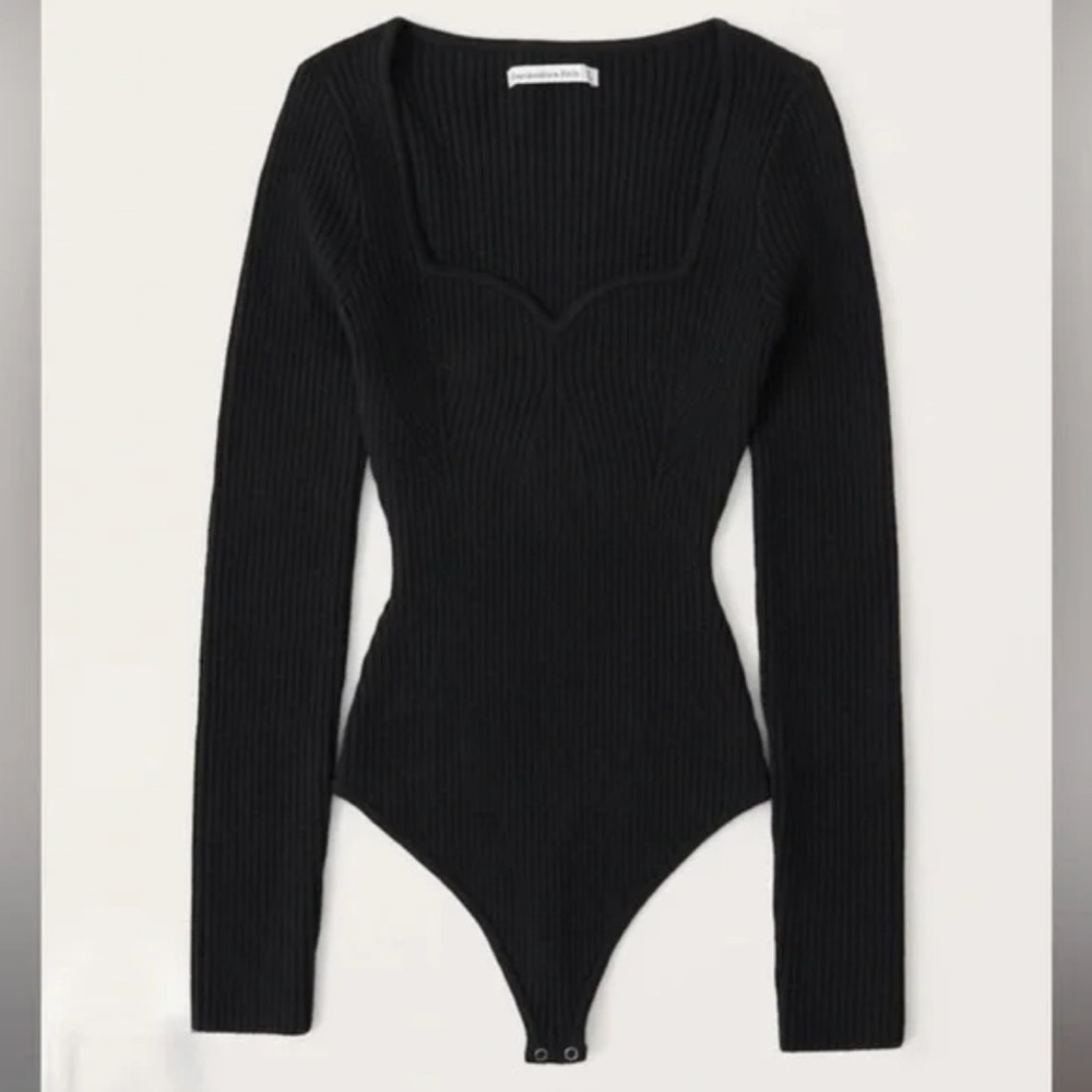 Abercrombie & Fitch Black Ribbed Bodysuit